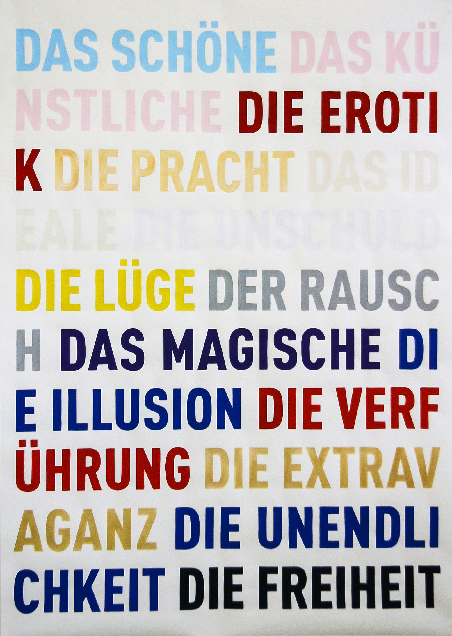 14 Möglichkeiten, 2008, acrylic paint on paper, 123 x 170 cm