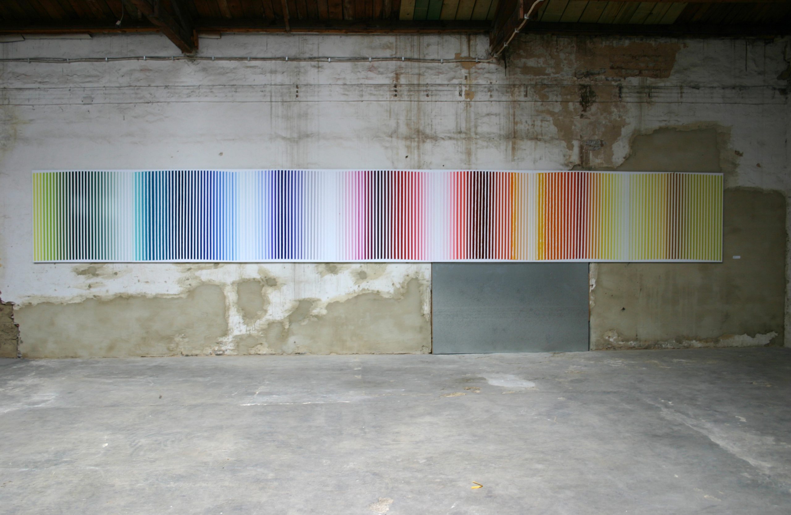 Colour System, 2004, pigment colours, photographic paper, Dibond, 7 parts, 114 x 877 cm