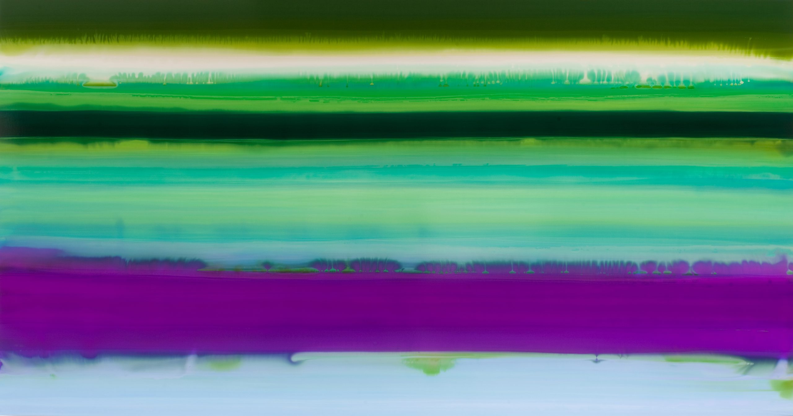 Green Magenta, 2011, pigment colours, photographic paper, Dibond, 123 x 234 cm