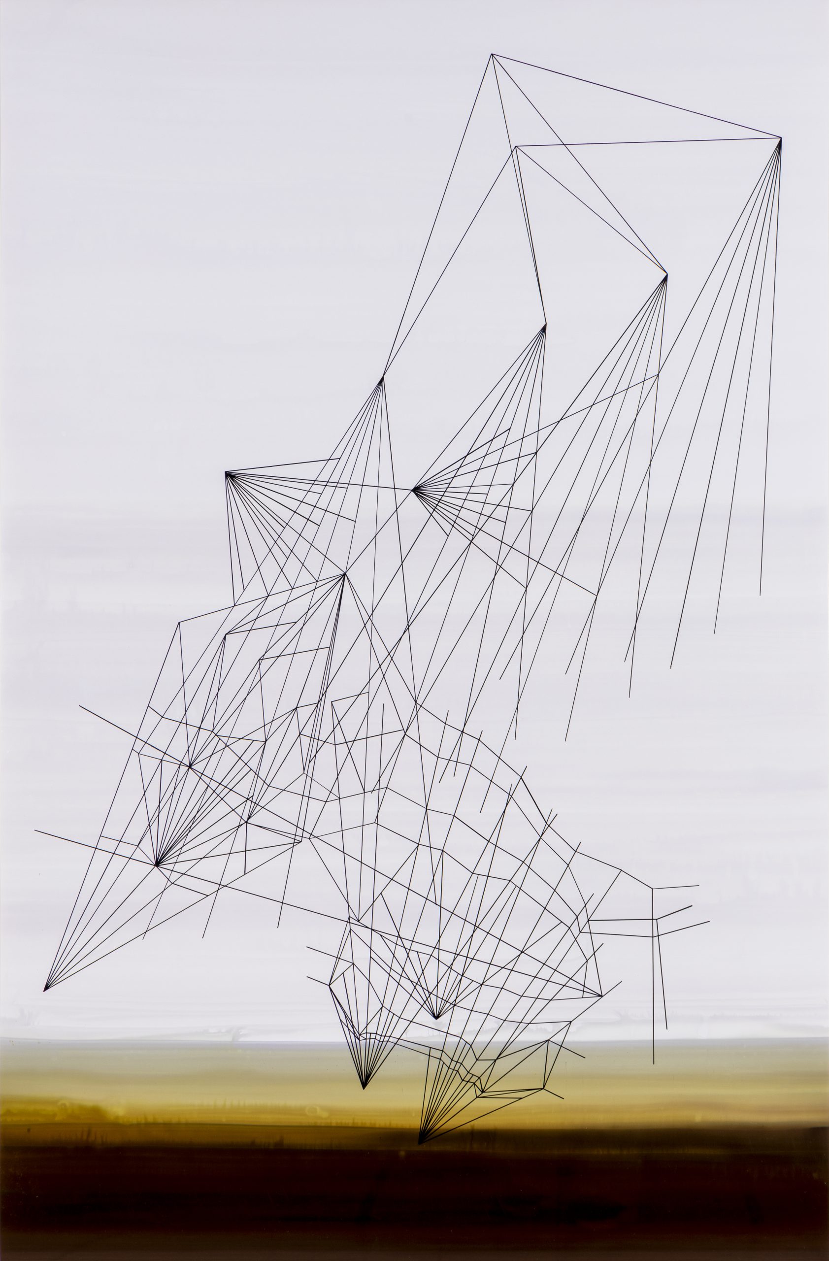 Flächenland #8, 2024, pigment colours, permanent marker, photographic paper, 145 x 95 cm