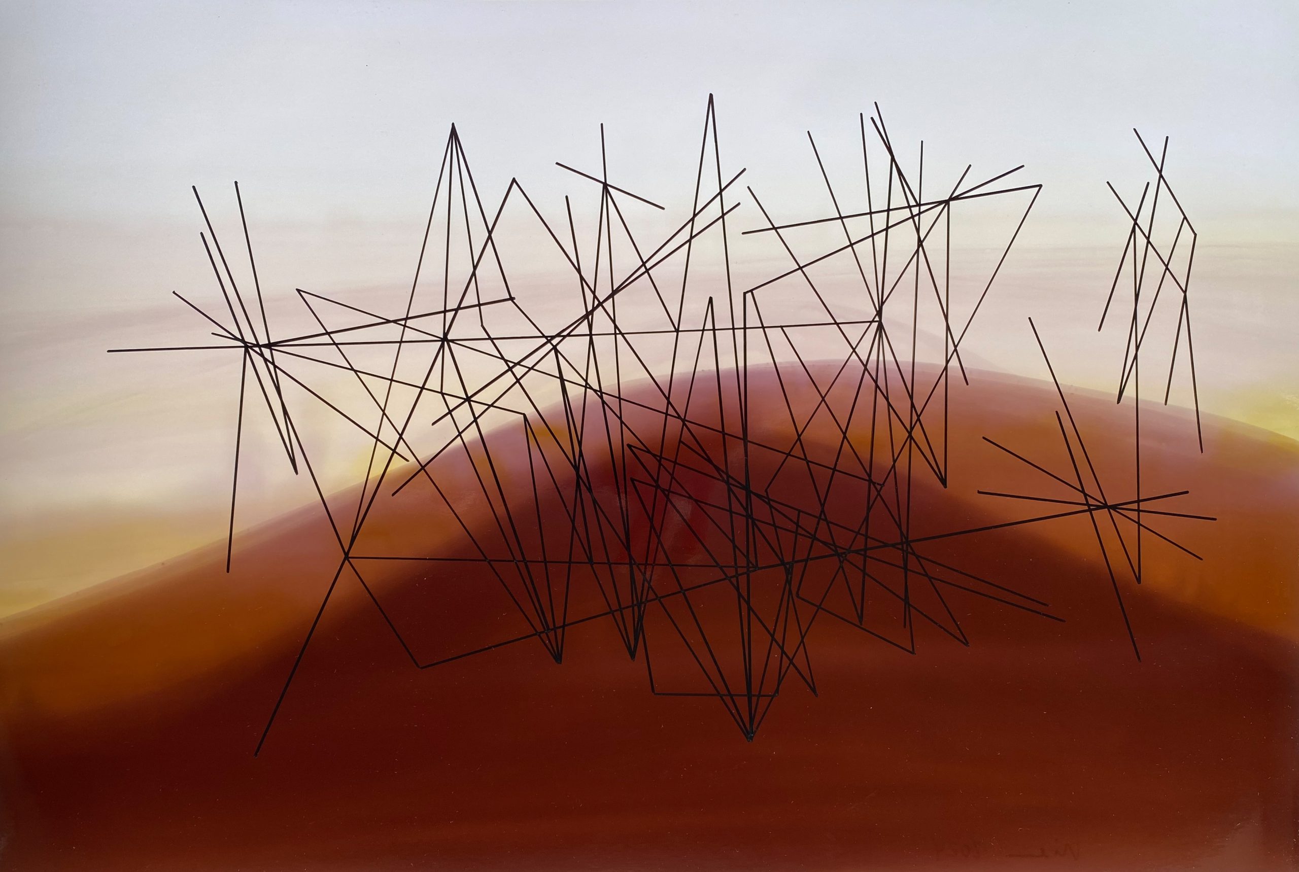Flächenland #9, 2024, pigment colours, permanent marker, photographic paper, 33 x 49 cm