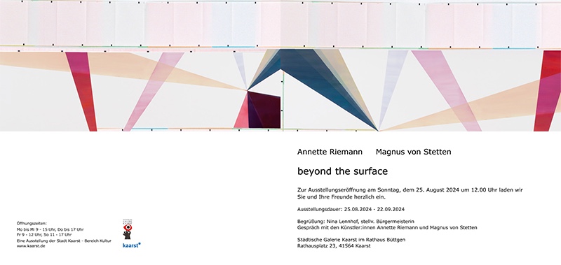 beyond the surface, Städtische Galerie Kaarst, 2024